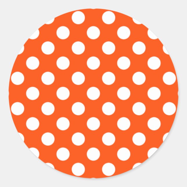 Orange and White Polka Dot Sticker (Front)