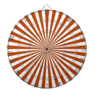 Orange and white retro funky sun stripes dartboard