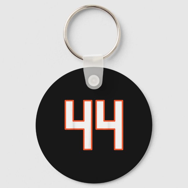 Orange And White Srts Number 44 Jersey Uniform Pla Key Ring (Front)
