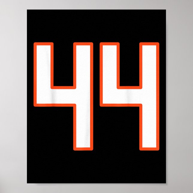 Orange And White Srts Number 44 Jersey Uniform Pla Poster (Front)