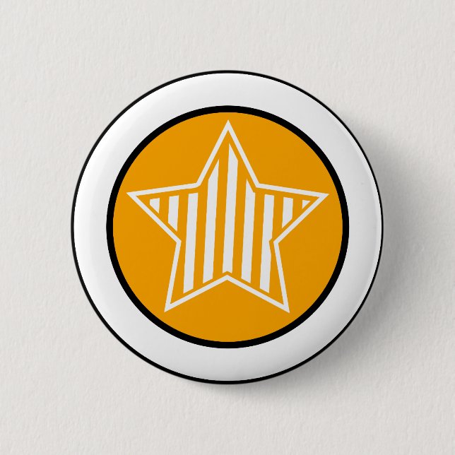 Orange and White Star Button (Front)