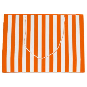 Orange and White Stripe Large Gift Bag