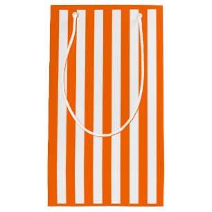 Orange and White Stripe Small Gift Bag