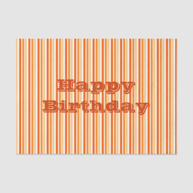 Orange And White Stripe Tissue Paper (Front)