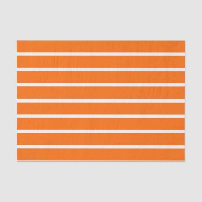Orange and White Stripes Design Tissue Paper (Front)