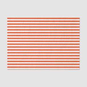 Orange and White Stripes Tissue Paper