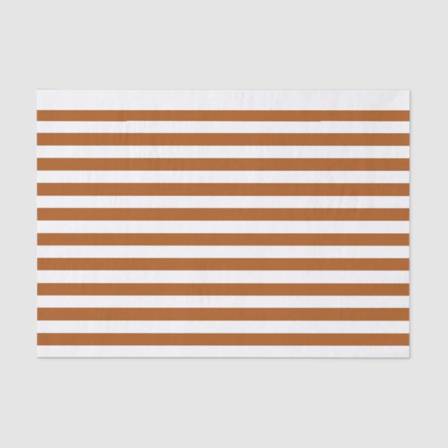 Orange and White Stripes Tissue Paper (Front)