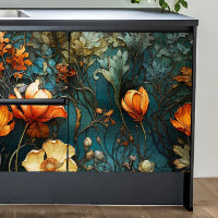 Orange and White Textured Flower Decoupage
