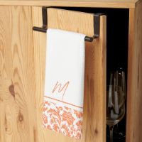 Orange and white vintage damasks monogram