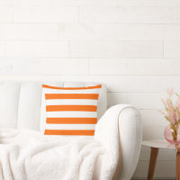 Orange and White Vintage Large Stripes