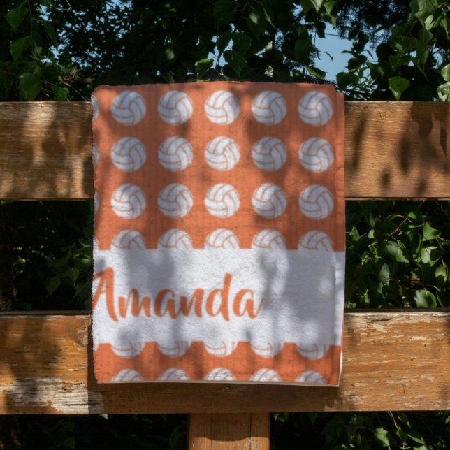 Orange and White Volleyball Pattern Fleece Blanket (Creator Uploaded)
