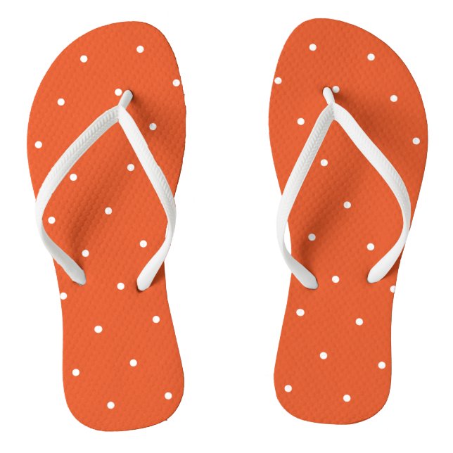 Orange and White with Dots Jandals (Footbed)