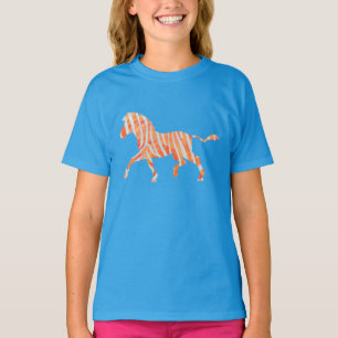 Orange and White Zebra Silhouette T-Shirt