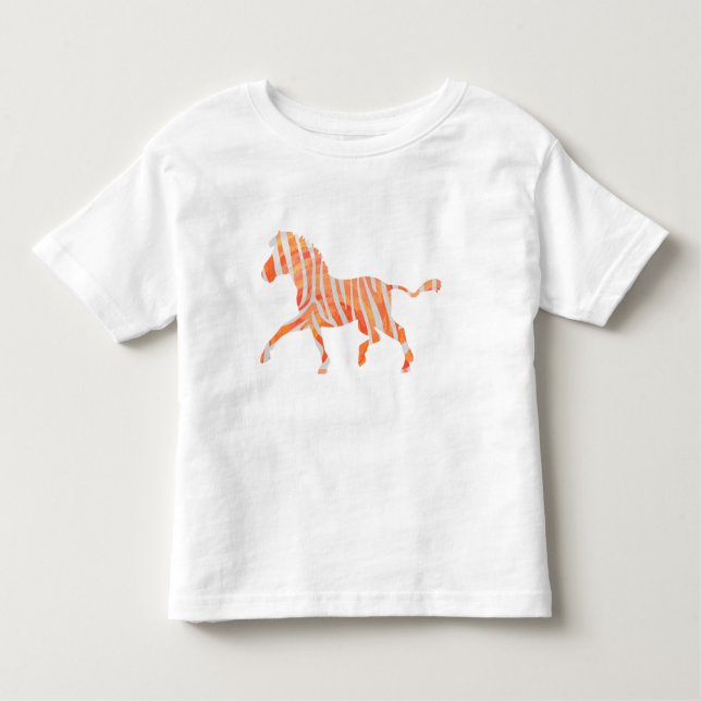 Orange and White Zebra Silhouette Toddler T-Shirt (Front)