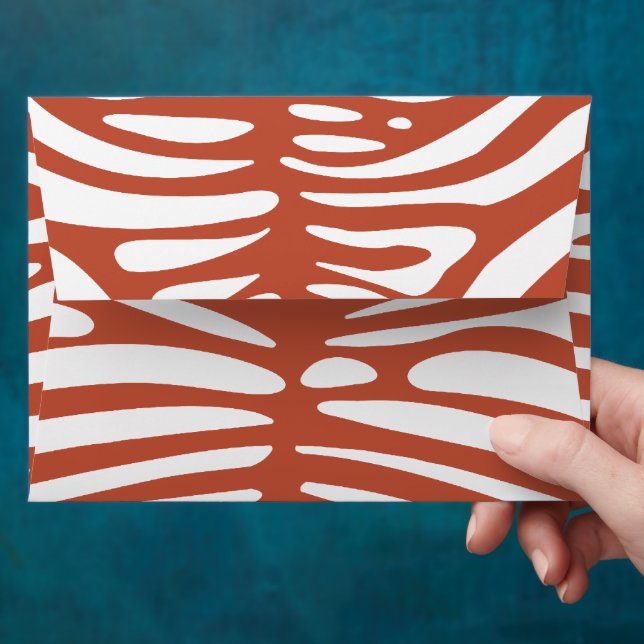 Orange and White Zebra Stripe Envelopes (Hand)