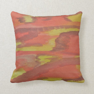 Orange and Yellow Abstract Cushion
