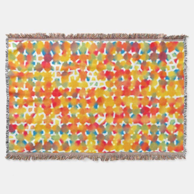 Orange and yellow abstract throw blanket (Front)