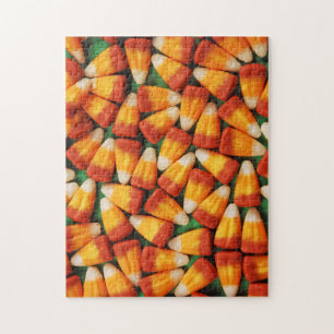 Orange and yellow candy corn puzzle