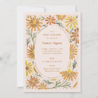 Orange and Yellow Daisies Baby Shower