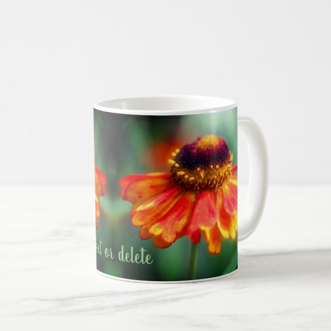 Orange And Yellow Daisy Flower Personalised Coffee Mug (Front Right)