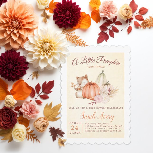 Orange and Yellow Fall Pumpkin Baby Shower  Invitation (Creator Uploaded)