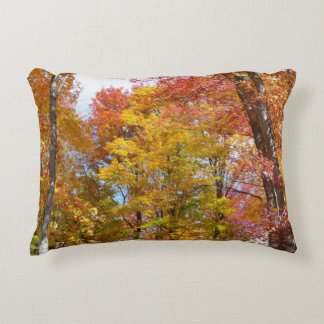 Orange and Yellow Fall Trees Autumn Photography Decorative Cushion