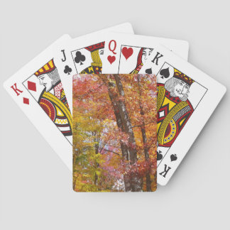 Orange and Yellow Fall Trees Autumn Photography Playing Cards