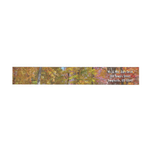 Orange and Yellow Fall Trees Autumn Photography Wrap Around Label