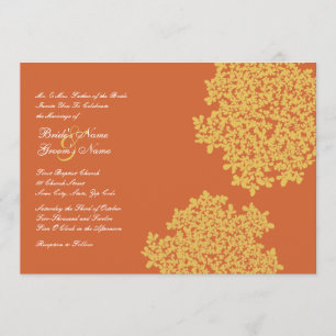 Orange and Yellow Floral Wedding Invitations