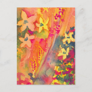 Orange and yellow flowers postcard