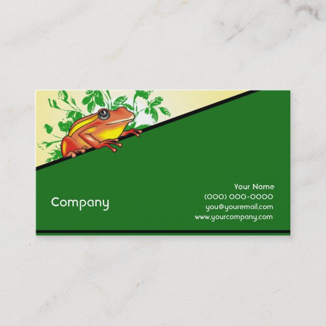 Orange and Yellow Frog Business Card (Front)