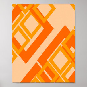 Orange and yellow geometric abstract poster