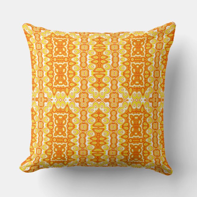 Orange and Yellow Geometric Pattern Cushion (Front)