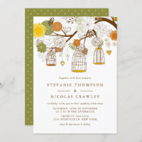 Orange and Yellow Hanging Birdcages Wedding