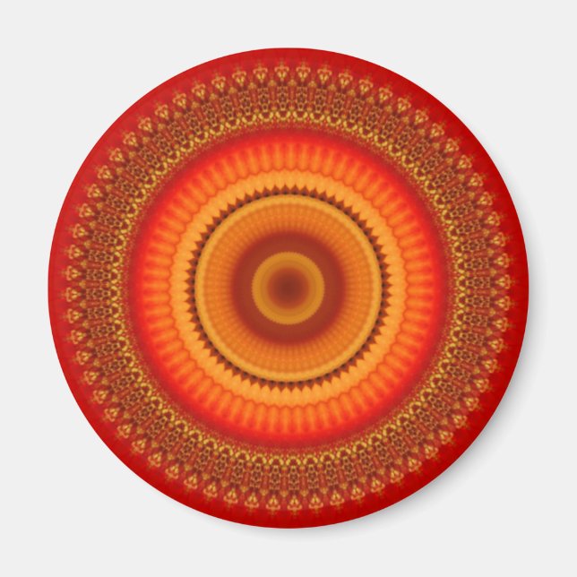 Orange and Yellow Mandala Magnet (Front)