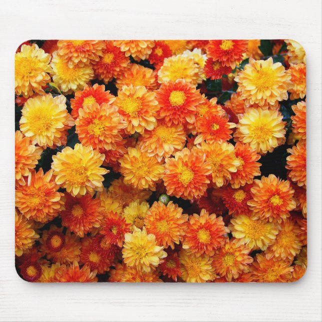 Orange and Yellow Mums Mouse Pad (Front)