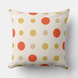 Orange and yellow polka dots cushion