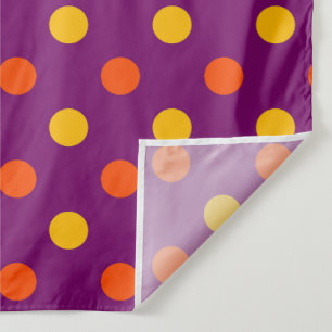 Orange and Yellow Polka Dots Purple Tapestry
