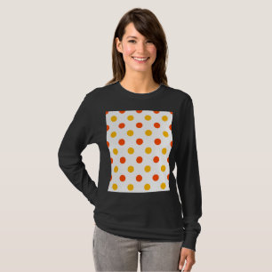 Orange and Yellow Polka Dots White T-Shirt