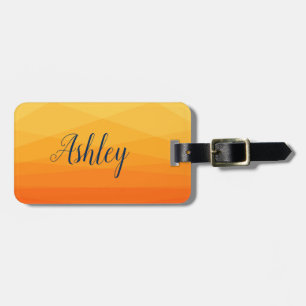 Orange And Yellow Polygonal Luggage Tag
