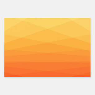 Orange and Yellow Polygonal Wrapping Paper Sheet