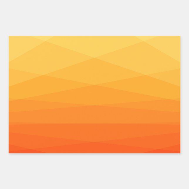 Orange and Yellow Polygonal Wrapping Paper Sheet (Front)