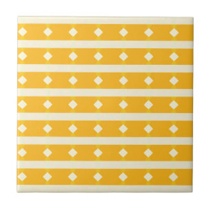Orange and Yellow Retro Stripes Geometric Pattern Tile