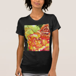 Orange and Yellow roses watercolor art T-Shirt
