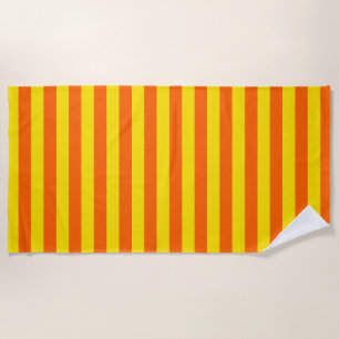 Orange and Yellow Stripes Design Beach Towel