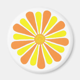 Orange and yellow sunshine flower magnets