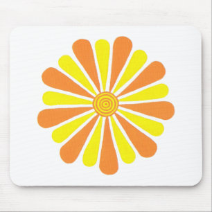 Orange and yellow sunshine flower mousepad