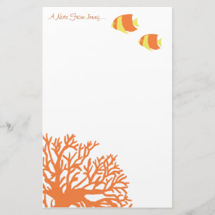 Orange and Yellow Tropical Angelfish Stationery