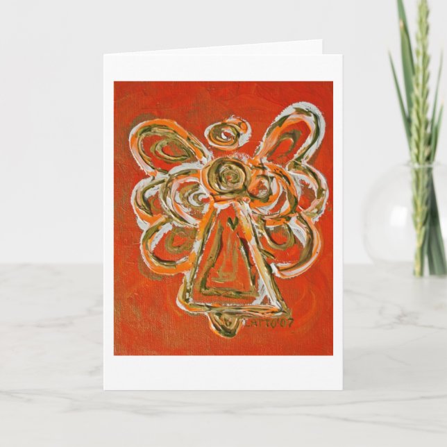 Orange Angel Greeting Card (Front)