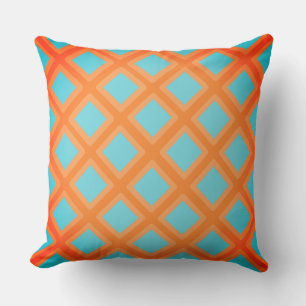 Orange Angled Squares Cushion